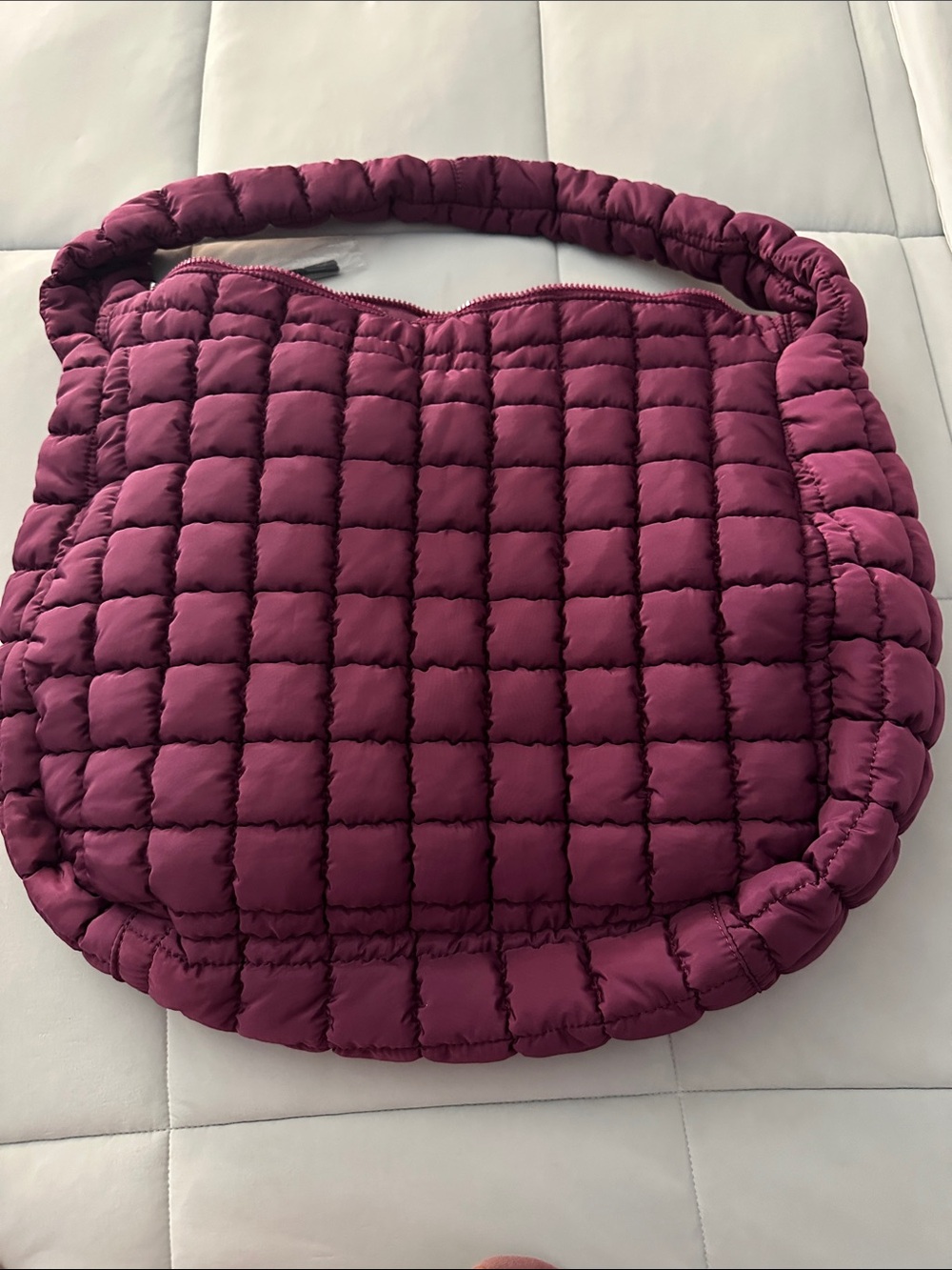 NWT Free People Movement |  Quilted Carryall Bag | Deep Mullberry - Picture 6 of 9